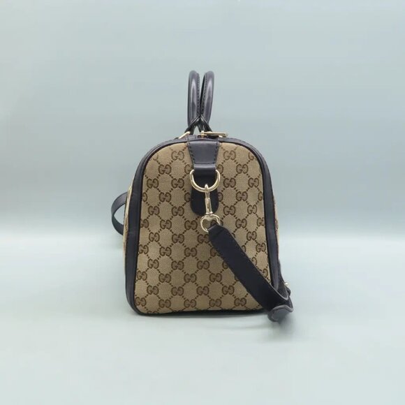 100% Authentic GUCCI Boston Brown GG Canvas Satchel 571-091824 - Picture 4 of 12